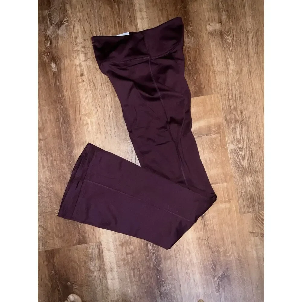 Victoria’s Secret PINK Burgundy Flare LEG Mid Rise Yoga Pant Leggings-SMALL - Picture 13 of 15